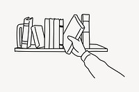 Book shelf hand drawn illustration vector