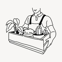 Indoor gardening hand drawn illustration vector