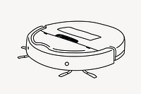 Robot vacuum cleaner hand drawn illustration vector