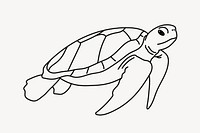 Turtle marine life hand drawn illustration vector