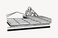 Solar cells construction hand drawn illustration vector