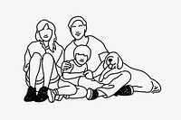 Happy family hand drawn illustration vector