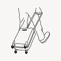 Travel luggage hand drawn illustration vector