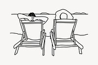 Beach vacation hand drawn illustration vector