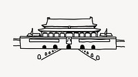 Forbidden City China hand drawn illustration vector