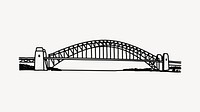 Sydney Harbour Bridge Australia hand drawn illustration vector