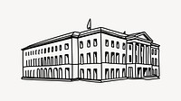 University building hand drawn illustration vector