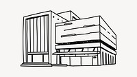 Urban building hand drawn illustration vector