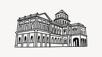 Government building hand drawn illustration vector