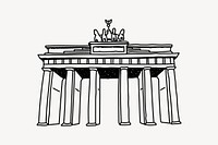 Brandenburg Gate Germany hand drawn illustration vector