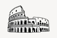 Colosseum Italy hand drawn illustration vector