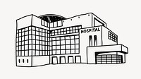 Hospital building hand drawn illustration vector