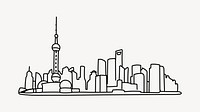 Canada Toronto cityscape hand drawn illustration vector