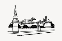 Kremlin Russia hand drawn illustration vector