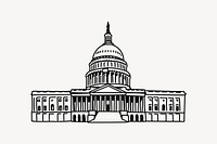 Capitol Building USA hand drawn illustration vector