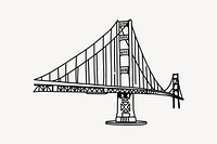 Golden Gate Bridge USA hand drawn illustration vector