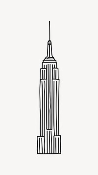 Empire State Building USA hand drawn illustration vector