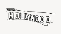 Hollywood Sign California hand drawn illustration vector