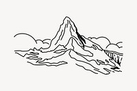 Matterhorn Switzerland hand drawn illustration vector