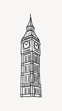 Big Ben London hand drawn illustration vector