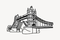 Tower Bridge London hand drawn illustration vector