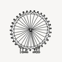 Ferris wheel amusement park hand drawn illustration vector