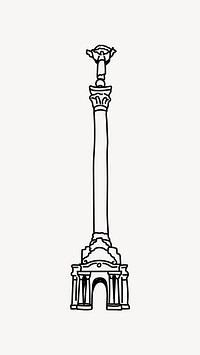 Independence Monument Ukraine hand drawn illustration vector