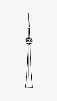 CN Tower Canada hand drawn illustration vector