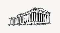 Acropolis of Athens Greece hand drawn illustration vector