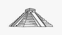 Chichen Itza Mexico hand drawn illustration vector