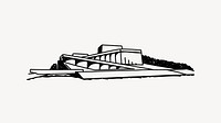 Oslo Opera House Norway hand drawn illustration vector