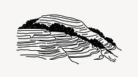 Batad Rice Terraces Philippines hand drawn illustration vector