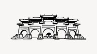 Taiwan Chiang Kai-shek Memorial Hall doodle illustration vector