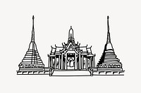 Grand Palace Thailand hand drawn illustration vector