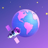 Satellite 3D illustration, astronomy design