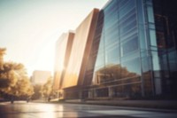 Blurred facade office building backdrop, natural light