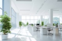 Blurred modern office interior backdrop, natural light