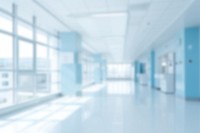 Blurred hospital corridor backdrop, natural light