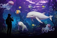 Aquarium digital paint illustration