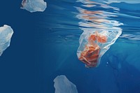 Plastic bag digital paint background, ocean pollution