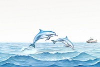 Dolphins digital paint background