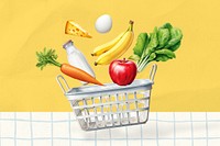 Grocery shopping digital paint illustration