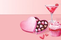 Valentine's day chocolate digital paint background