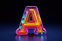 Neon light shape font. 