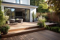 Patio deck wood architecture. 