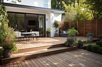 Patio deck wood architecture. 