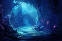 Nature light ocean cave. AI generated Image by rawpixel.