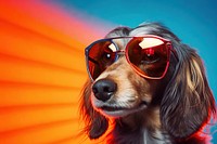 Sunglasses dog spaniel mammal. 