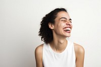 Laughing smiling adult woman. 