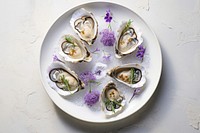 Oyster plate seafood invertebrate. AI generated Image by rawpixel.